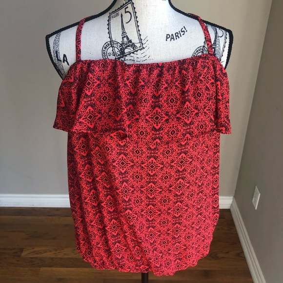Torrid Tile Print Georgette Ruffle Cami Top 1x - Picture 4 of 8